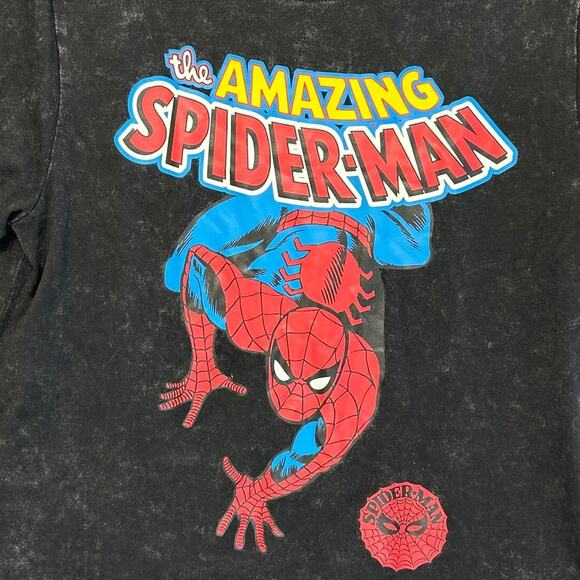Marvel The Amazing Spider-Man Graphic Tee Shirt NWT Men's Sz M Distressed Black - Picture 4 of 4